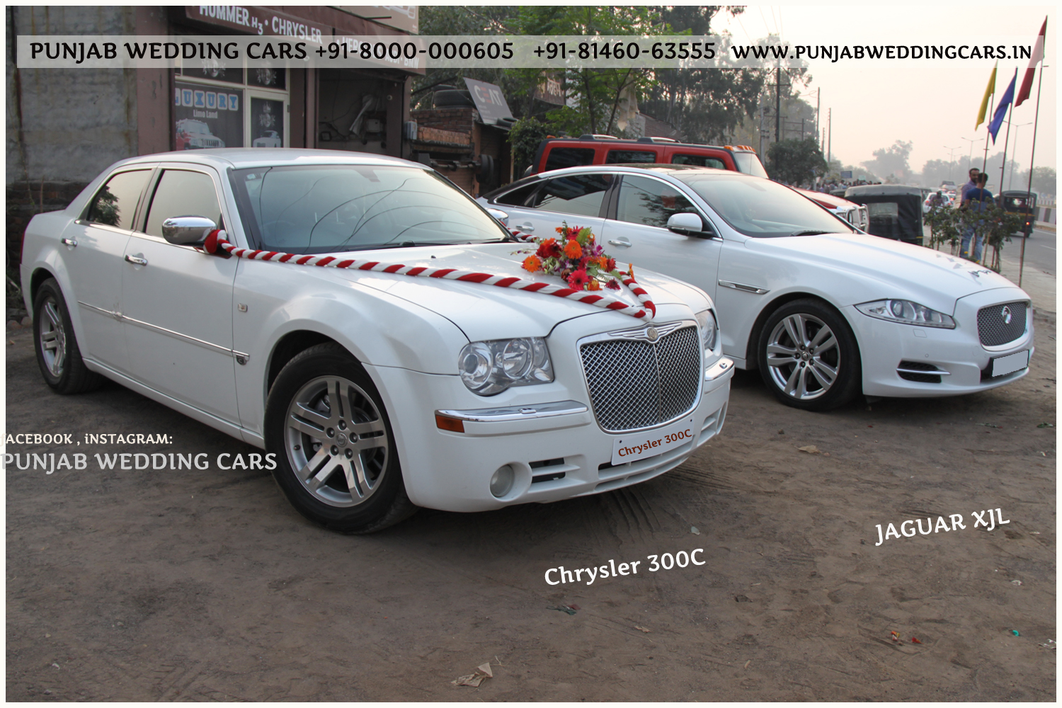 Chrysler 300c White Color Luxury Wedding Car Hire