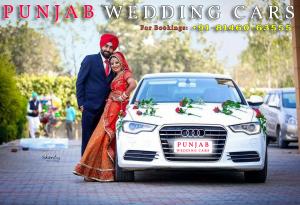 COUPLES — Newly Married Couple with Punjab Wedding Cars wedding car in Punjab