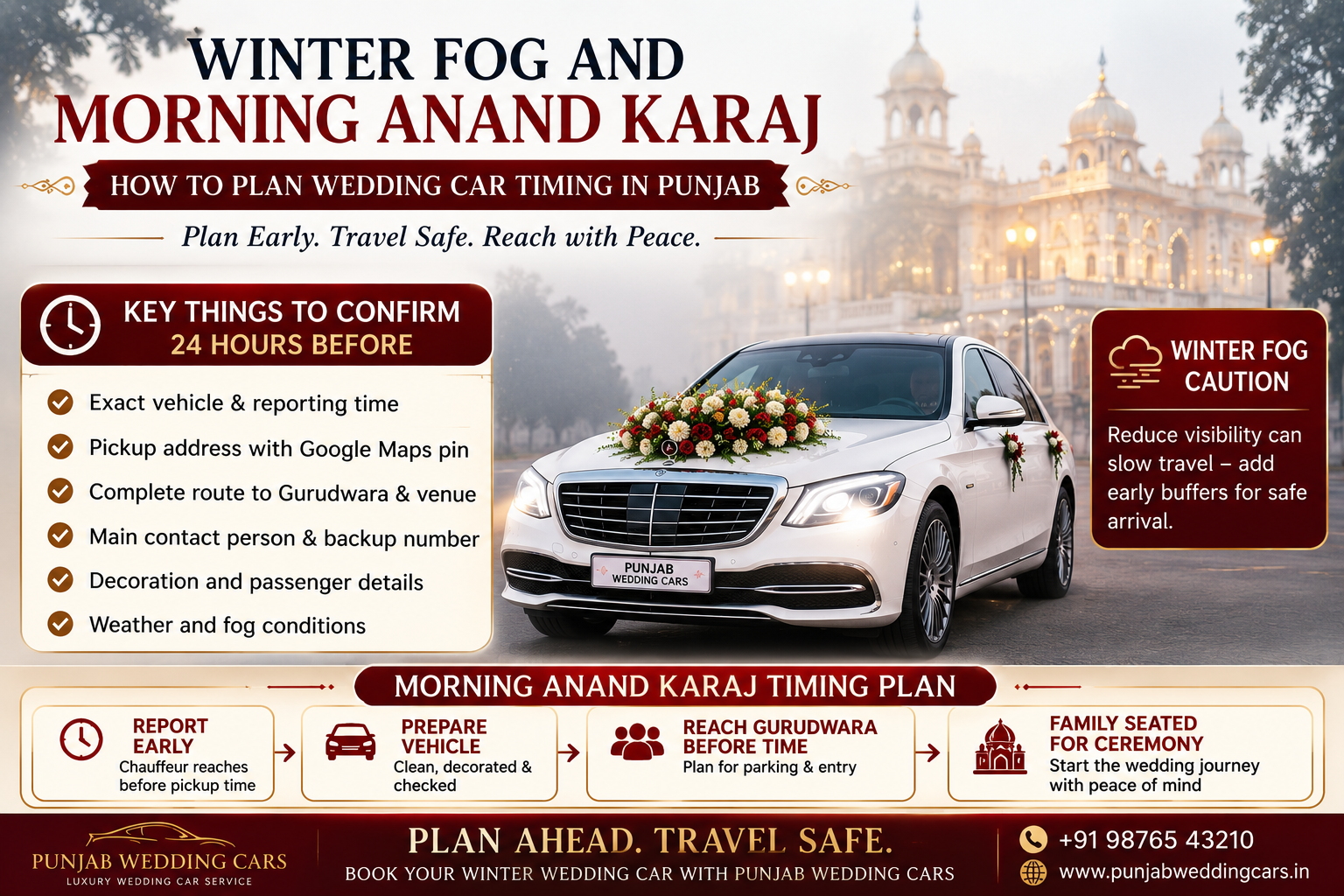 Winter Fog and Morning Anand Karaj: How to Plan Wedding Car Timing in Punjab