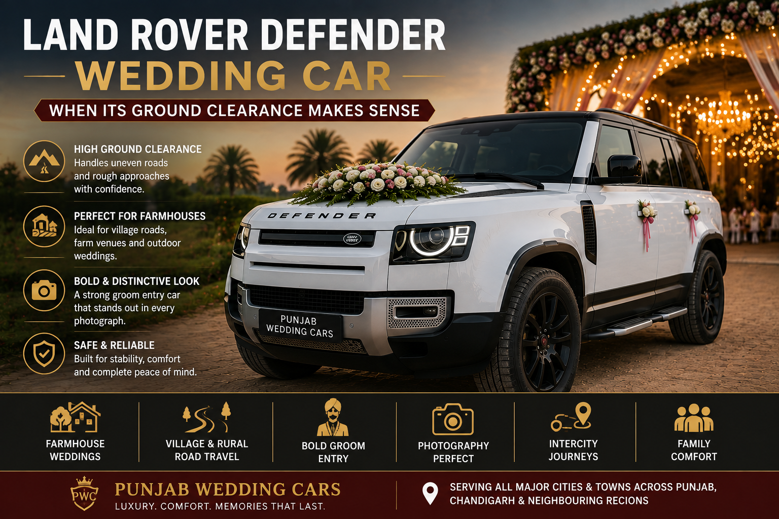Land Rover Defender Wedding Car: When Its Ground Clearance Makes Sense