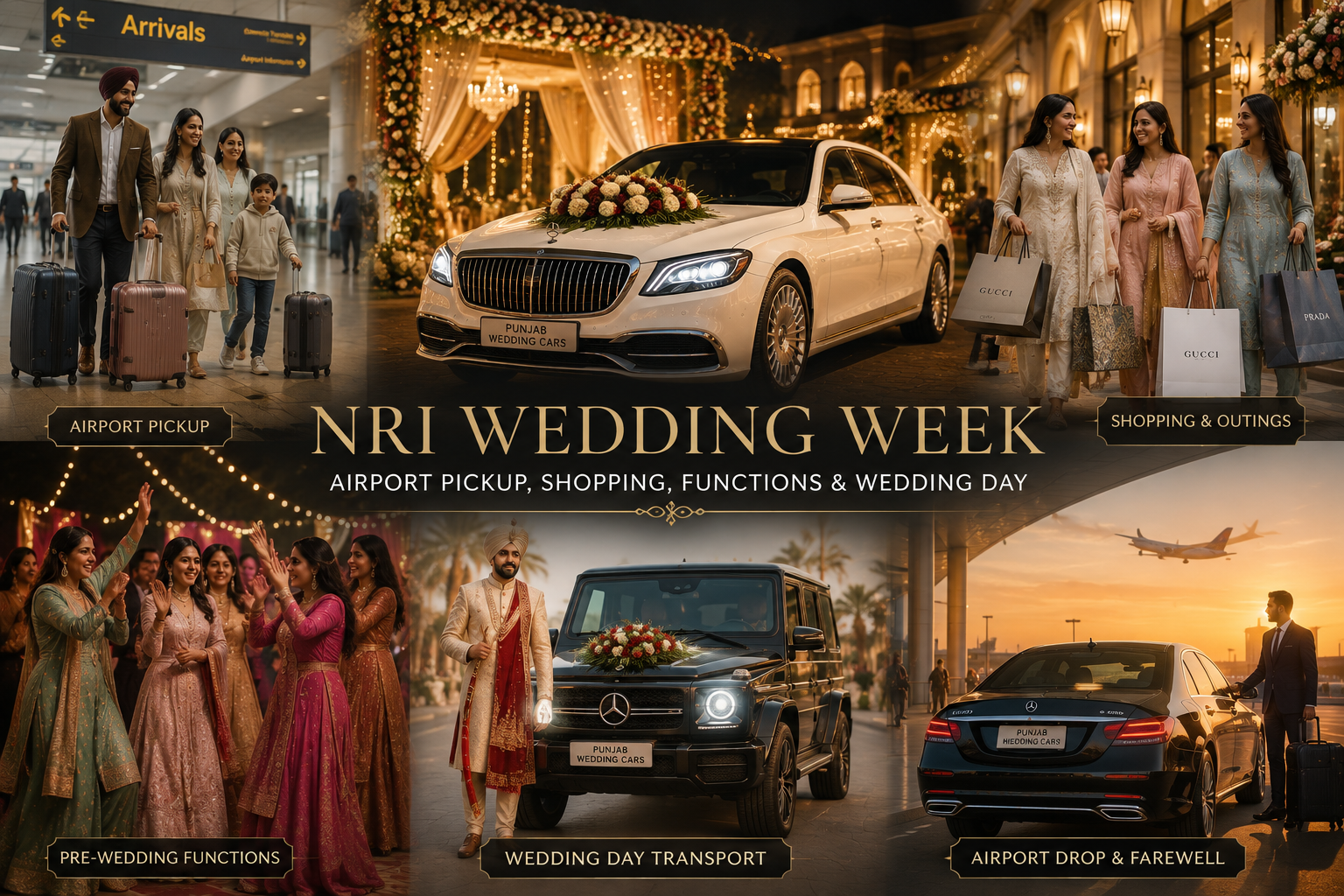 NRI Wedding Week Transport in Punjab: Airport Pickup, Shopping, Functions & Wedding Day
