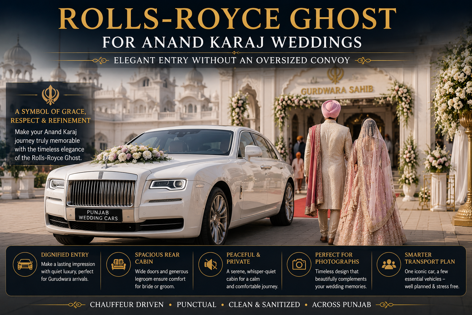 Rolls-Royce Ghost for Anand Karaj Weddings: Elegant Entry Without an Oversized Convoy