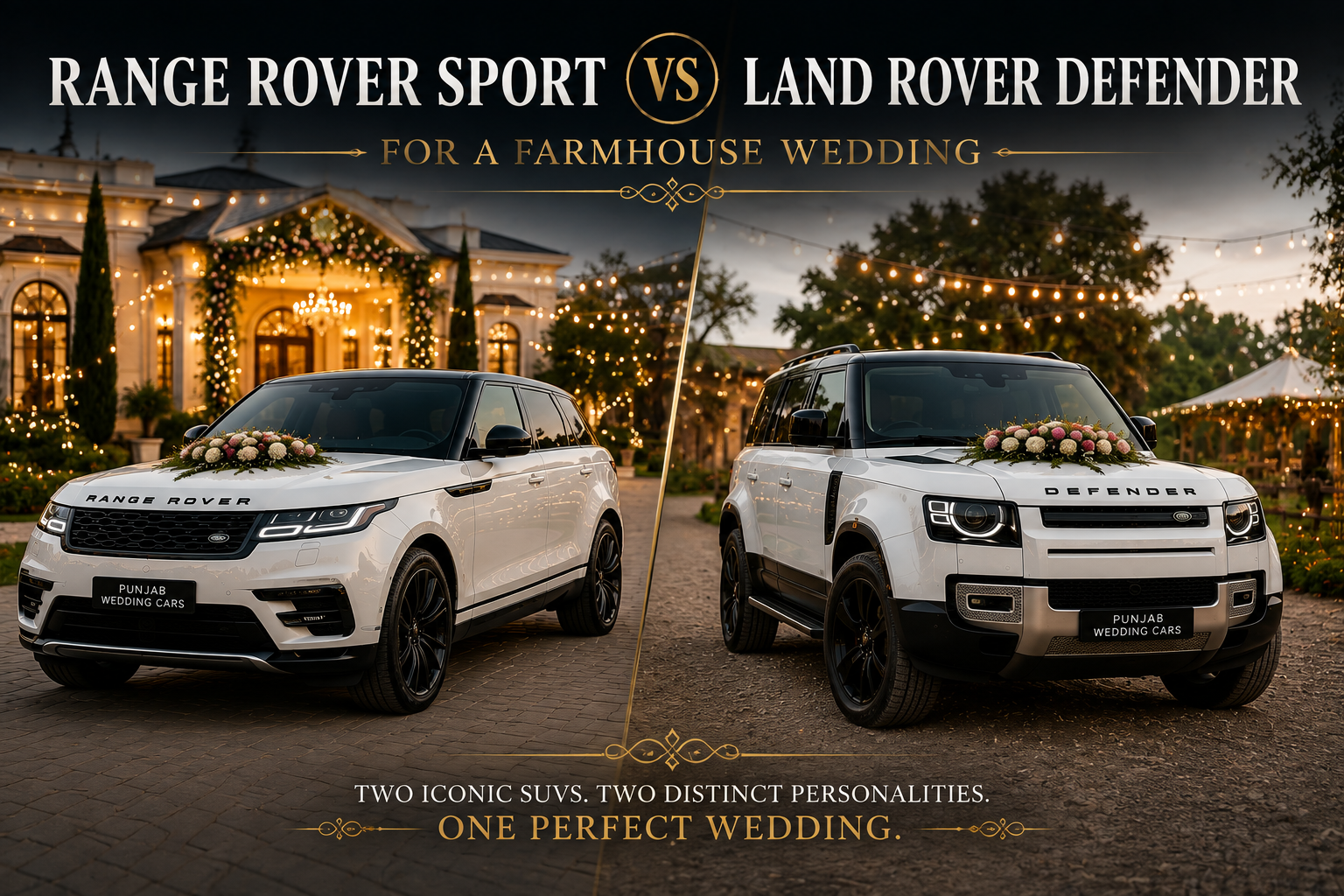 Range Rover Sport vs Land Rover Defender for a Farmhouse Wedding