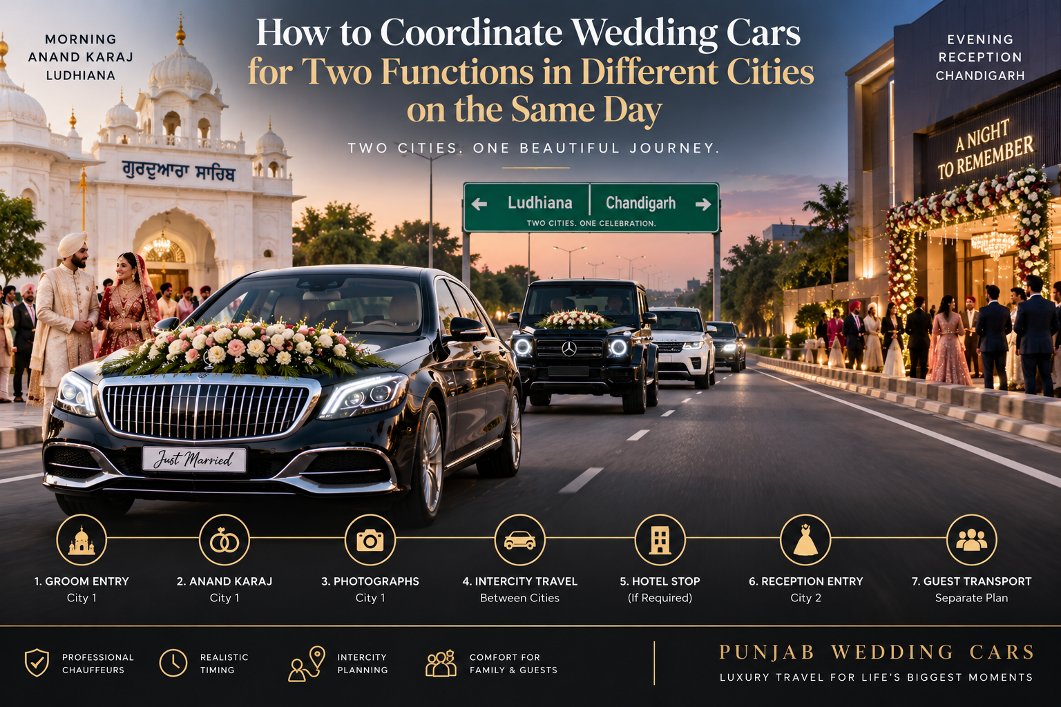 How to Coordinate Wedding Cars for Two Functions in Different Cities on the Same Day
