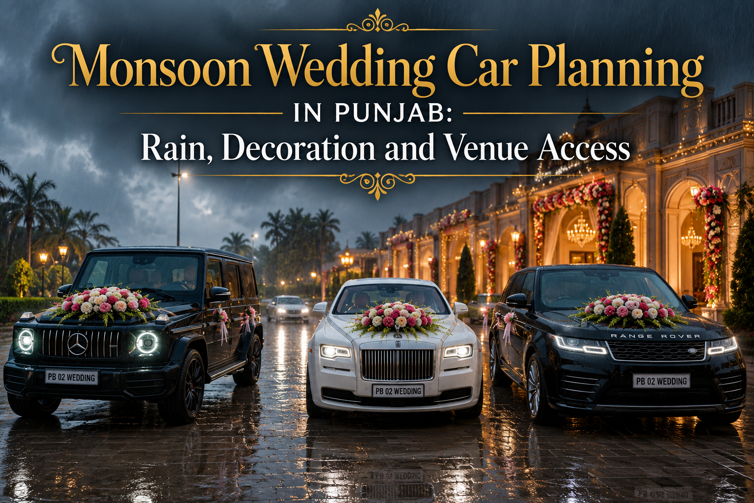 Monsoon Wedding Car Planning in Punjab: Rain, Decoration & Venue Access