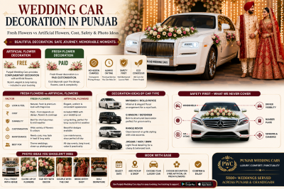 Wedding Car Decoration in Punjab: Fresh Flowers vs Artificial Flowers, Cost, Safety and Photo Ideas
