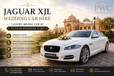Jaguar XJL Wedding Car Hire | Luxury Bridal Car by Punjab Wedding Cars