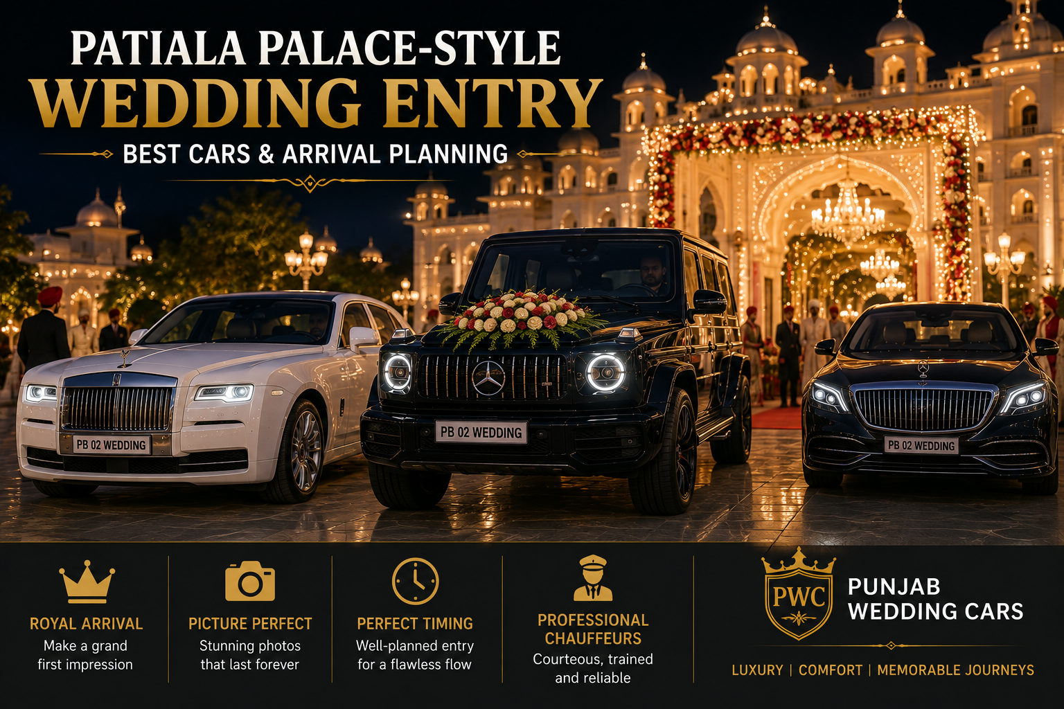Title: Patiala Palace-Style Wedding Entry: Best Luxury Cars & Arrival Planning