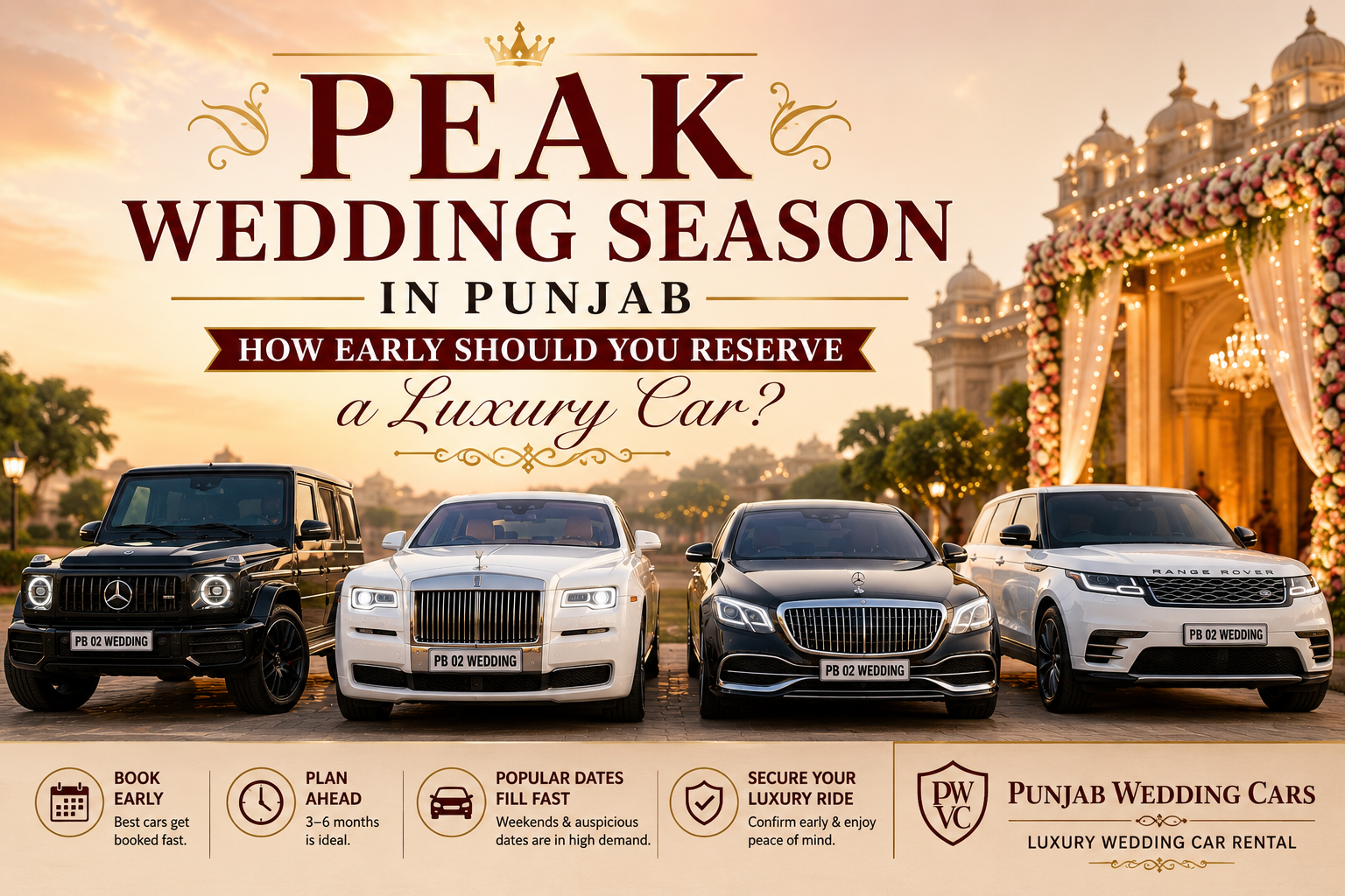 Peak Wedding Season in Punjab: How Early Should You Reserve a Luxury Car?