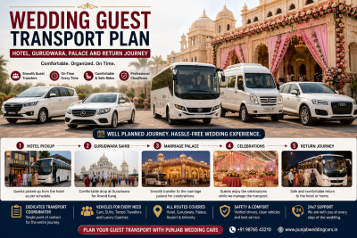 Wedding Guest Transport Plan: Hotel, Gurudwara, Palace and Return Journey