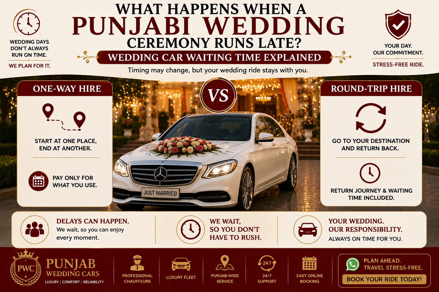 What Happens When a Punjabi Wedding Ceremony Runs Late? Wedding Car Waiting Time Explained