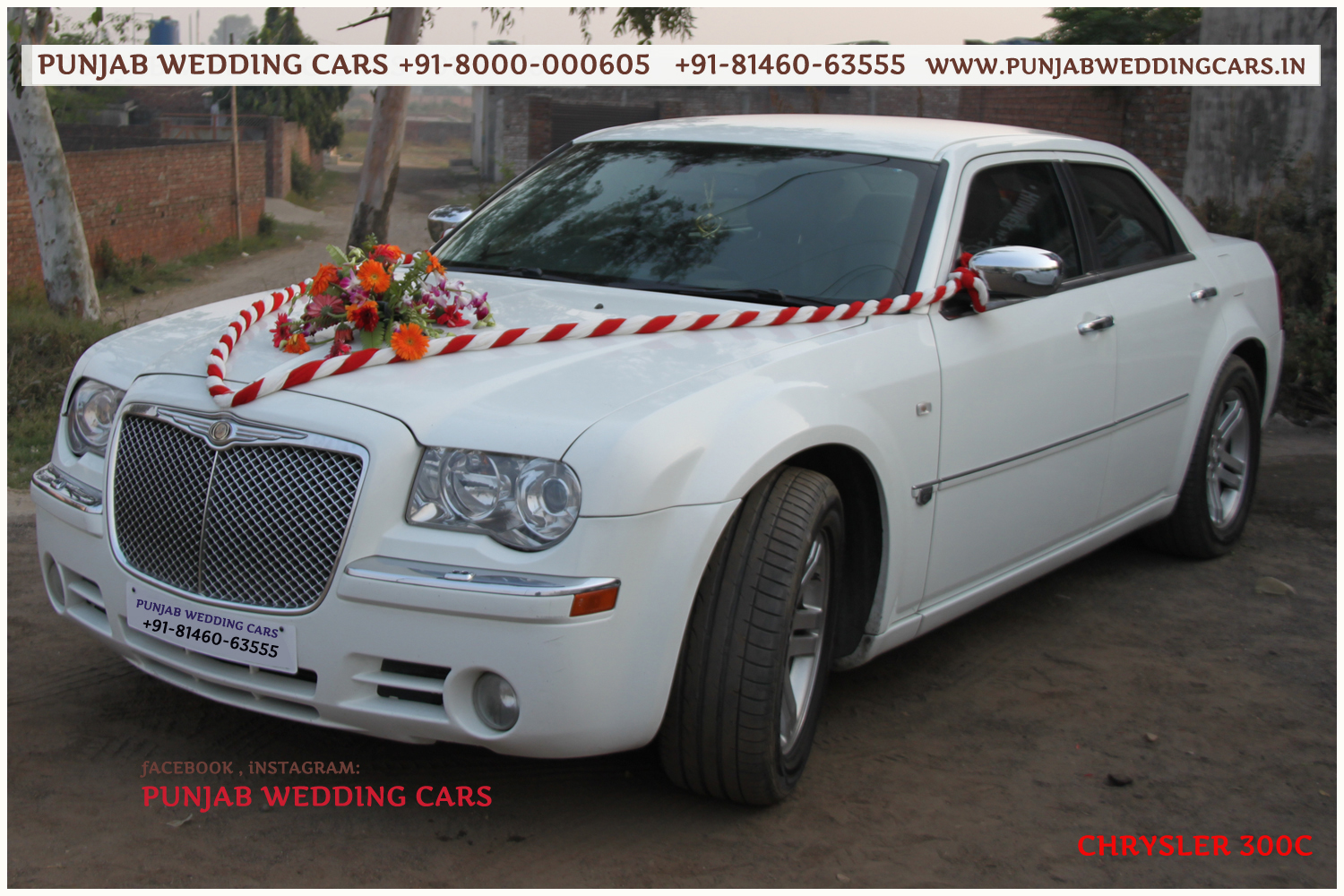 CHRYSLER 300C White wedding car hire Punjab — Punjab Wedding Cars
