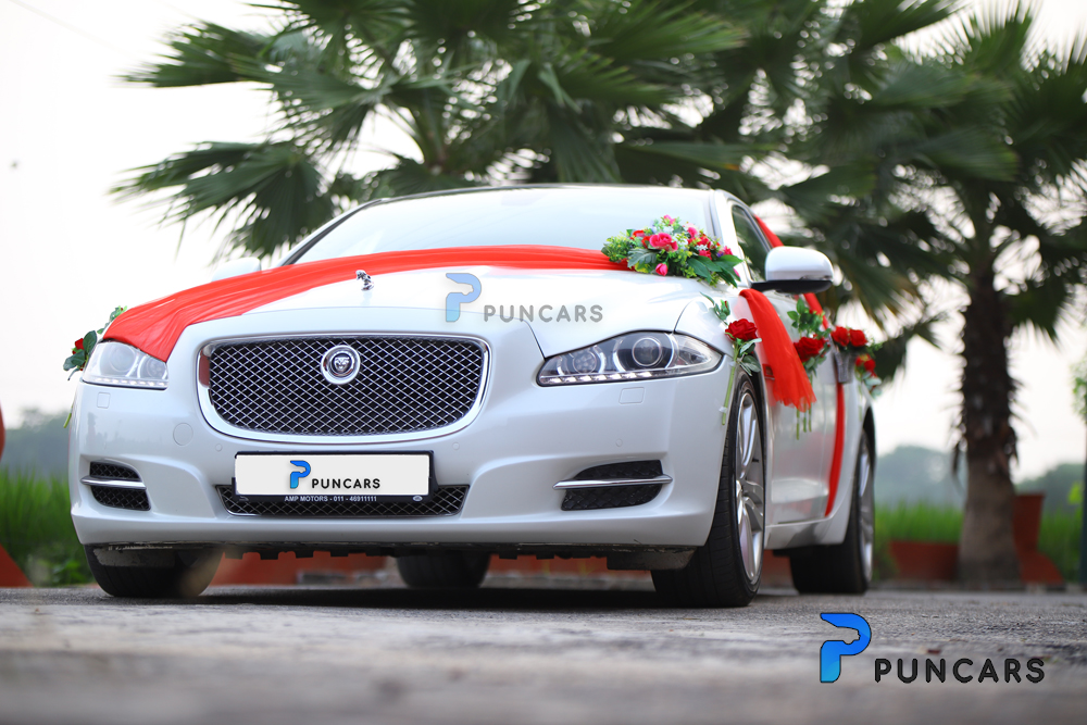 JAGUAR XJ L White wedding car hire Punjab — Punjab Wedding Cars