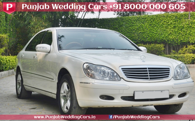 MERCEDES S 500 White wedding car hire Punjab — Punjab Wedding Cars