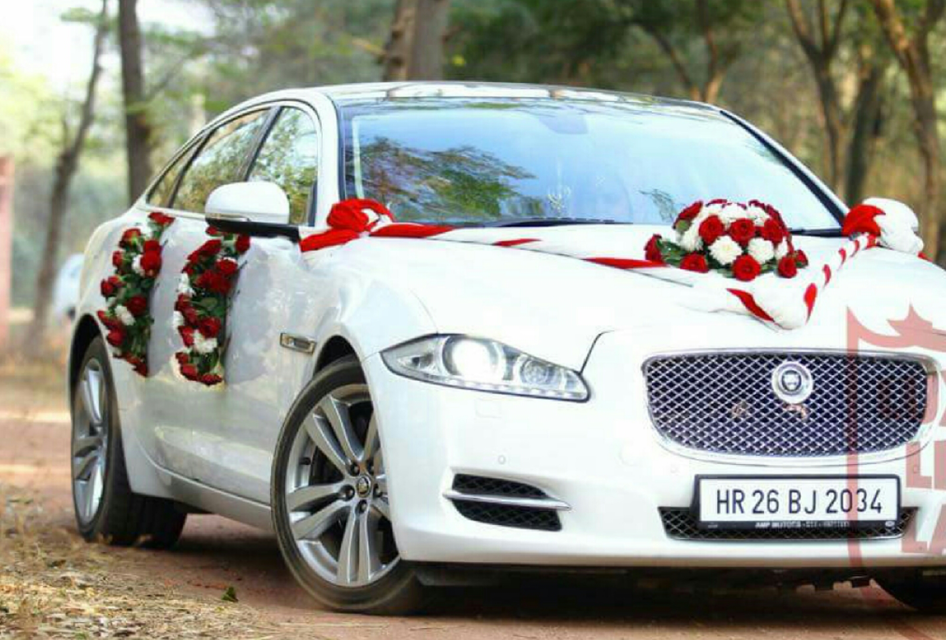 JAGUAR XJ L White wedding car hire Punjab — Punjab Wedding Cars