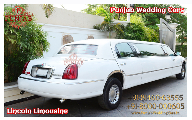 LINCOLN Original  Limousine White wedding car hire Punjab — Punjab Wedding Cars
