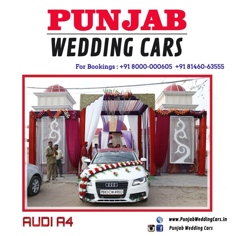 AUDI A4 White wedding car hire Punjab — Punjab Wedding Cars