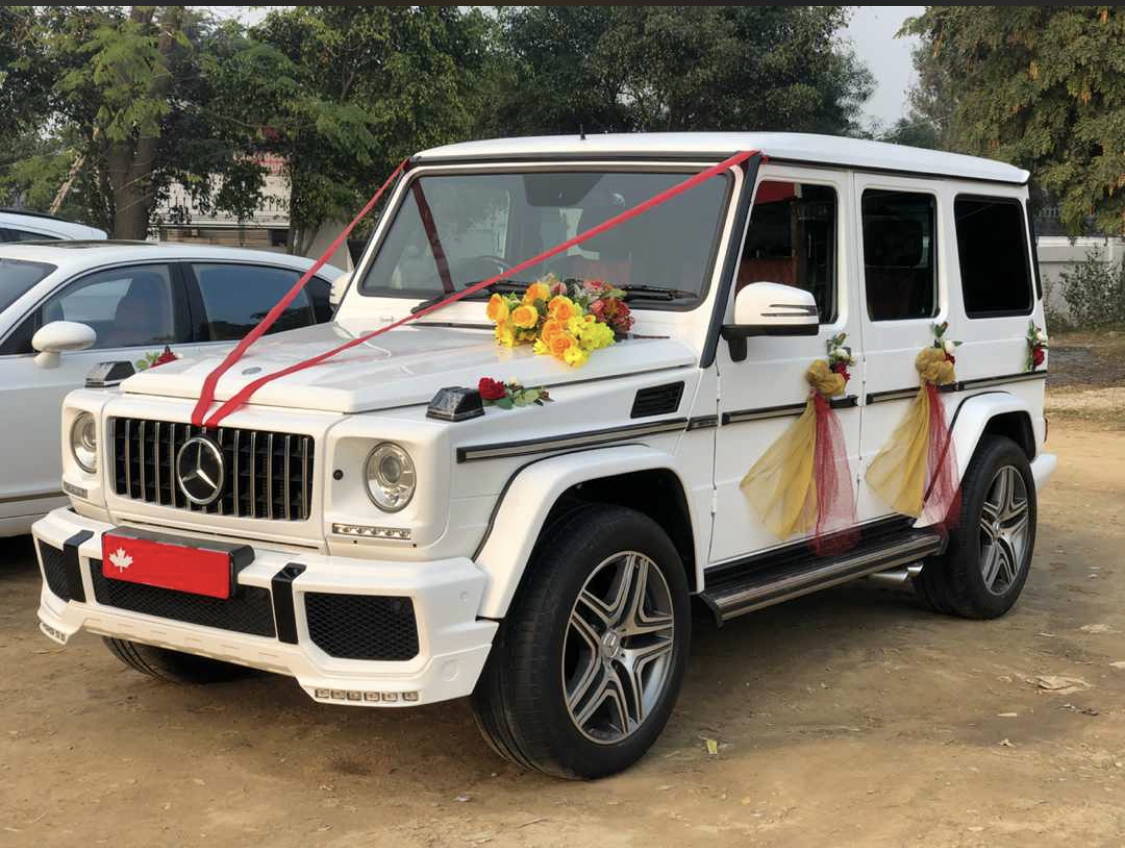 MERCEDES G Wagon White wedding car hire Punjab — Punjab Wedding Cars