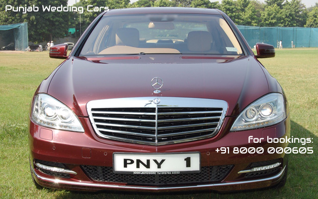 MERCEDES S 500 (NEW MODEL) MAROON wedding car hire Punjab — Punjab Wedding Cars