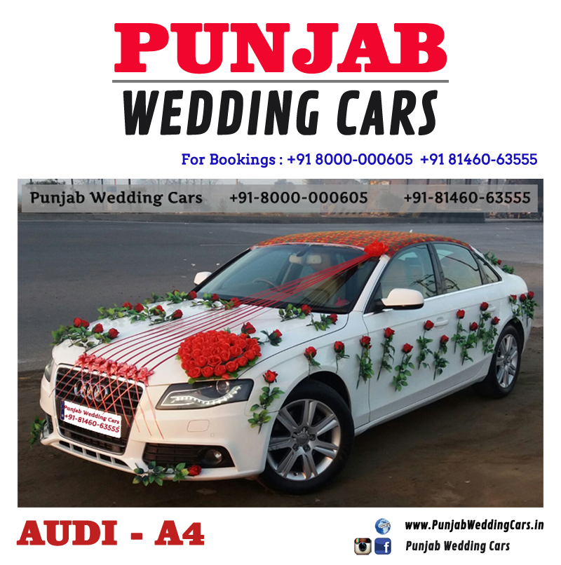 AUDI A4 White wedding car hire Punjab — Punjab Wedding Cars