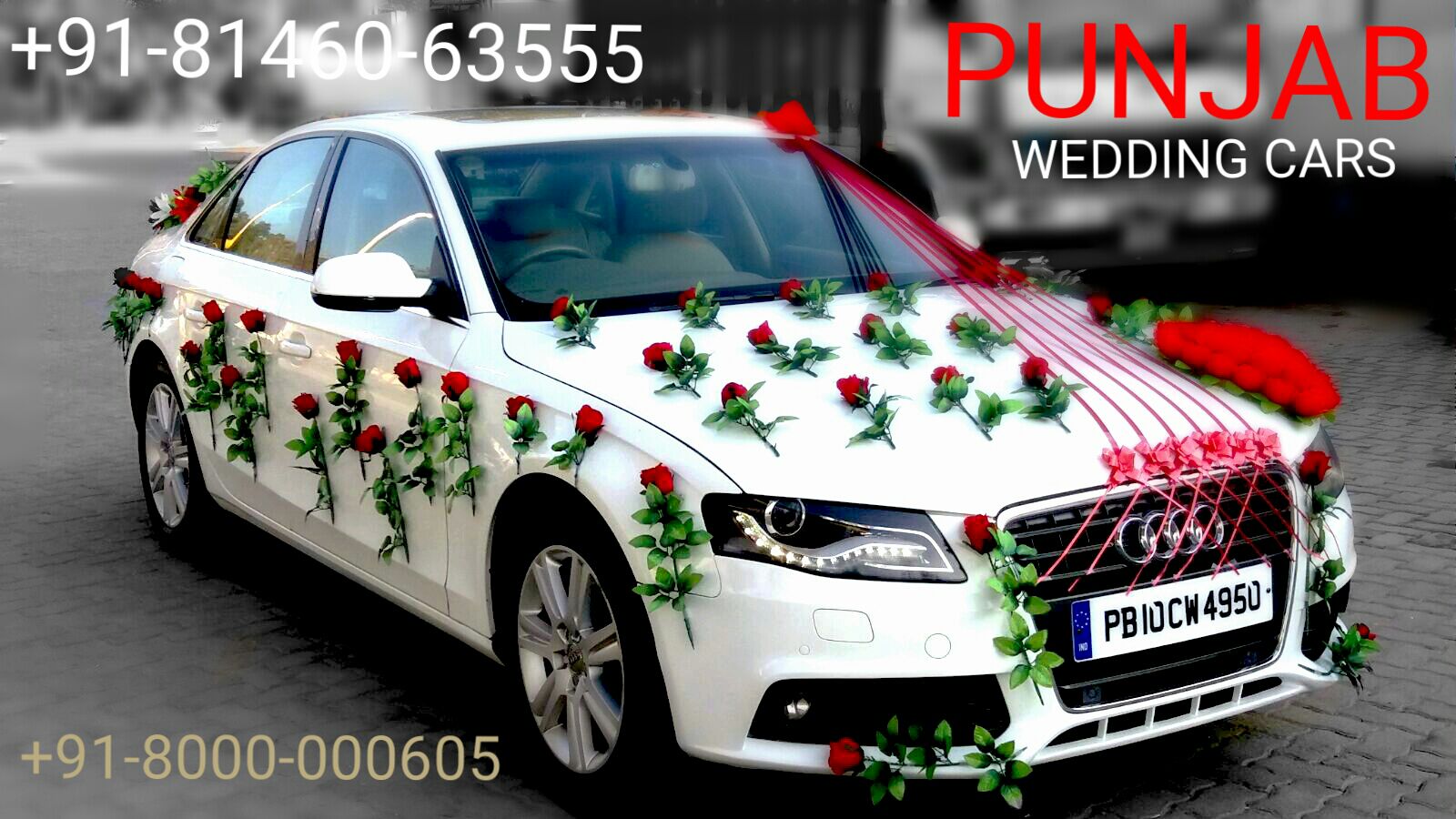 AUDI A4 White wedding car hire Punjab — Punjab Wedding Cars