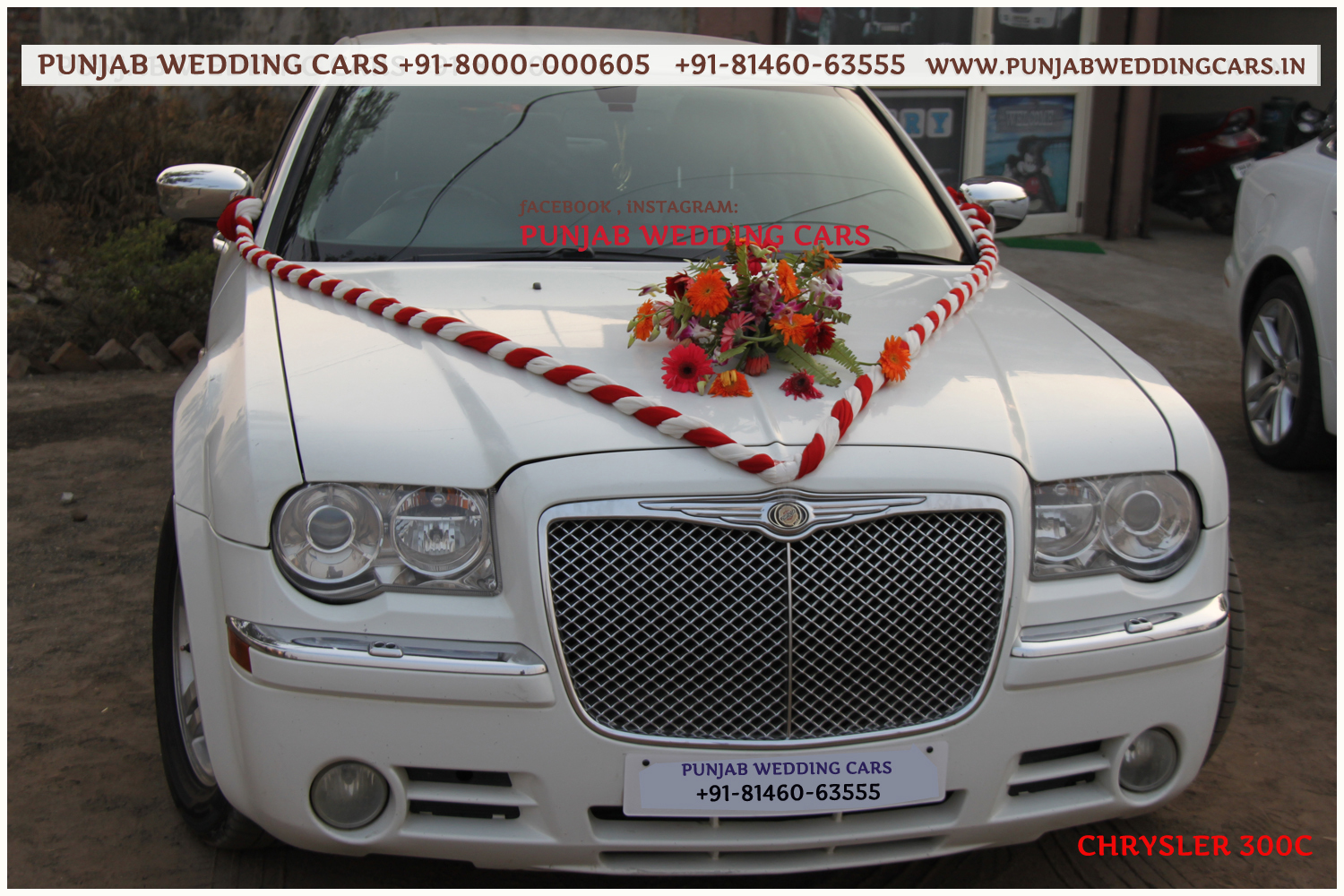 CHRYSLER 300C White wedding car hire Punjab — Punjab Wedding Cars