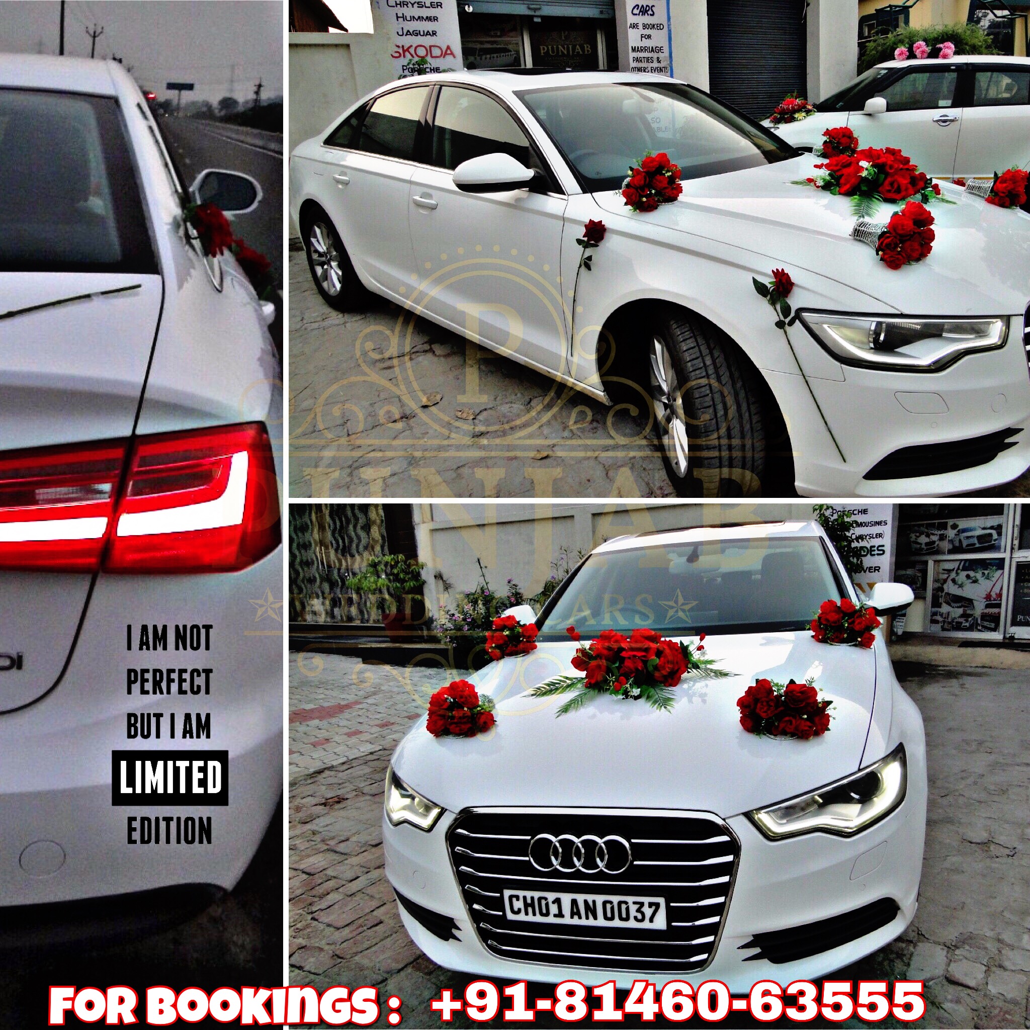 AUDI A6 White wedding car hire Punjab — Punjab Wedding Cars