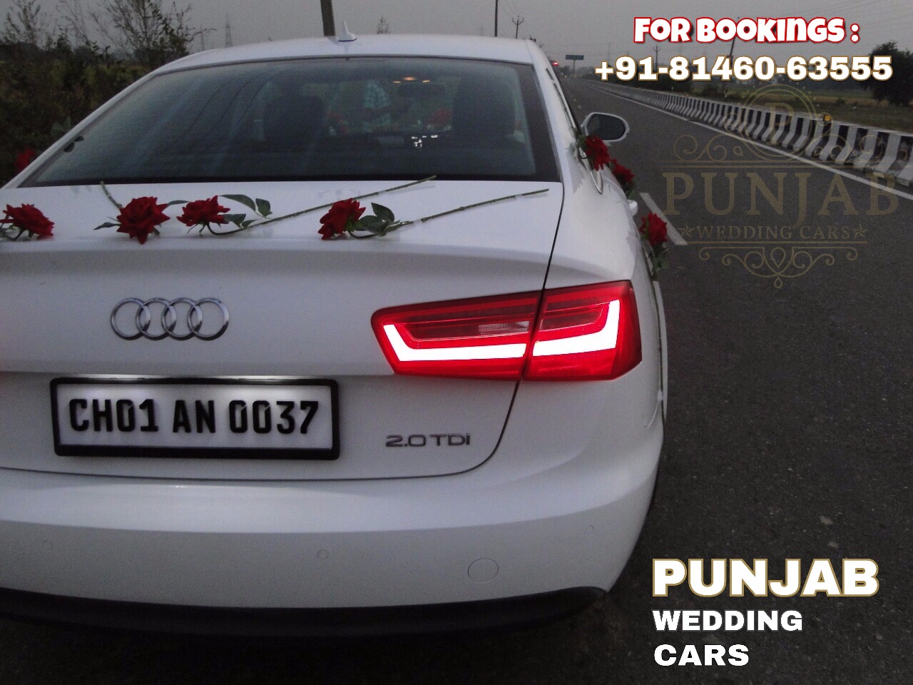 AUDI A6 White wedding car hire Punjab — Punjab Wedding Cars