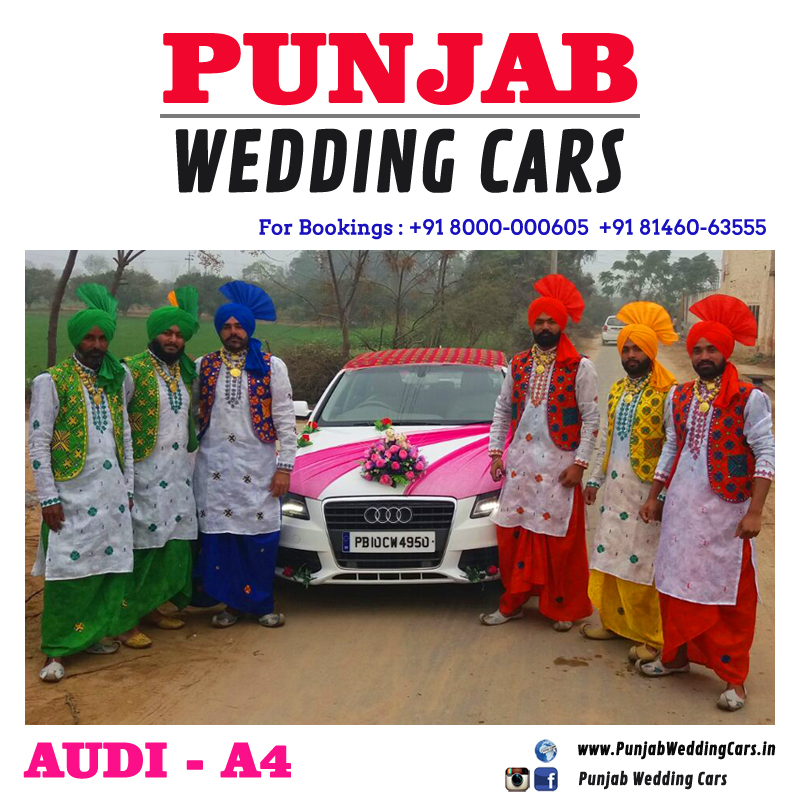 AUDI A4 White wedding car hire Punjab — Punjab Wedding Cars