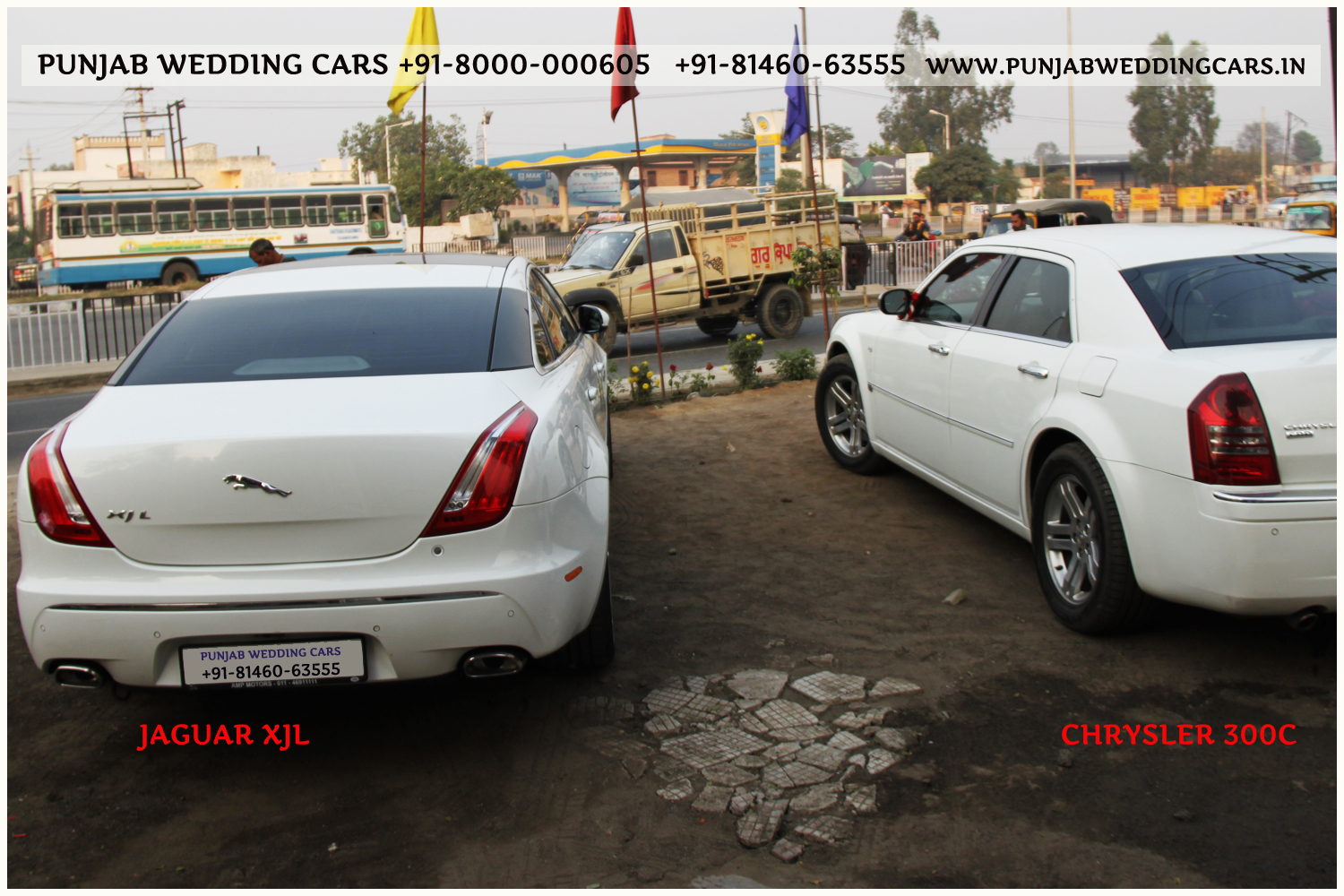 JAGUAR XJ L White wedding car hire Punjab — Punjab Wedding Cars