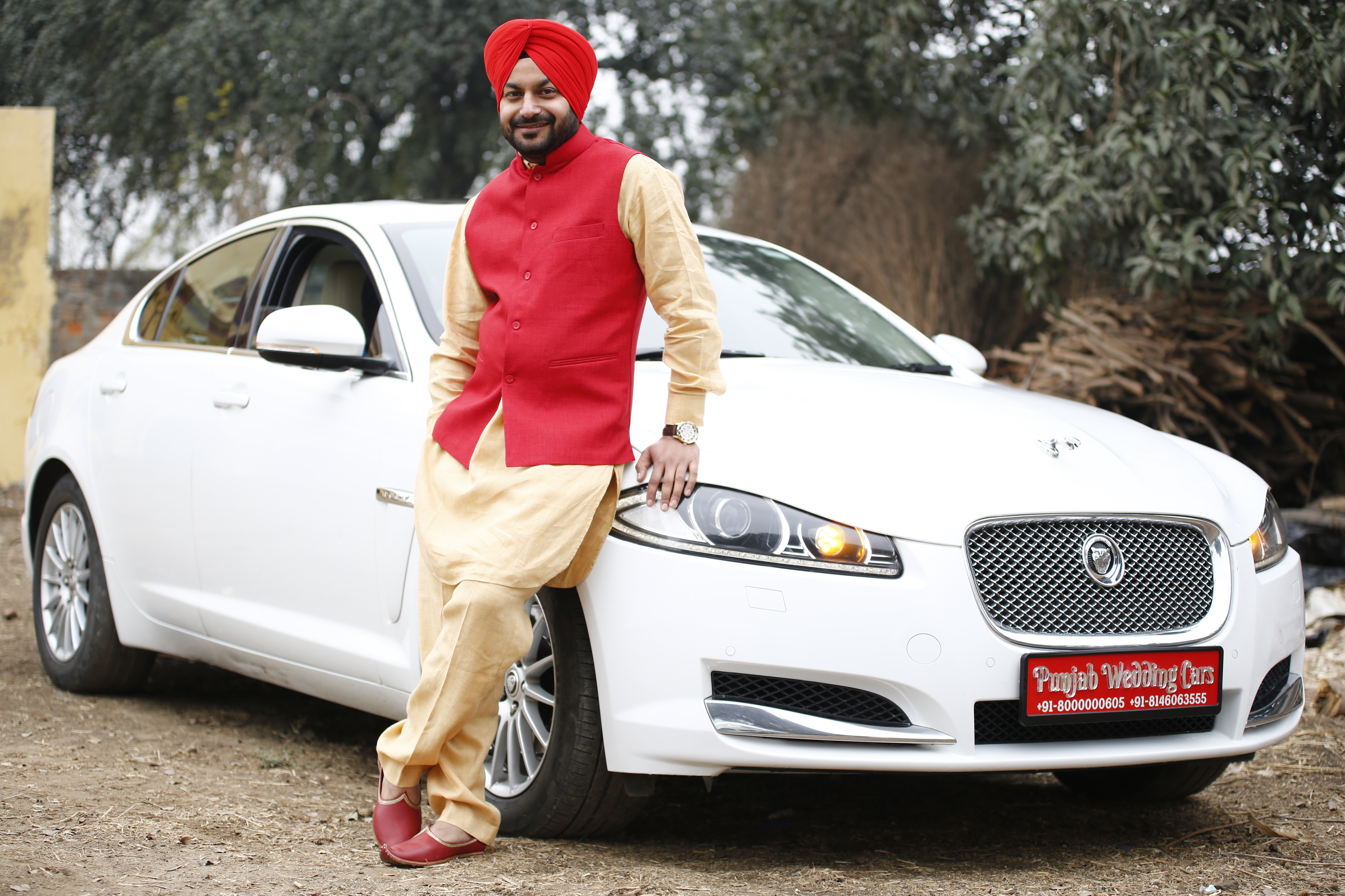 JAGUAR XF WHITE wedding car hire Punjab — Punjab Wedding Cars