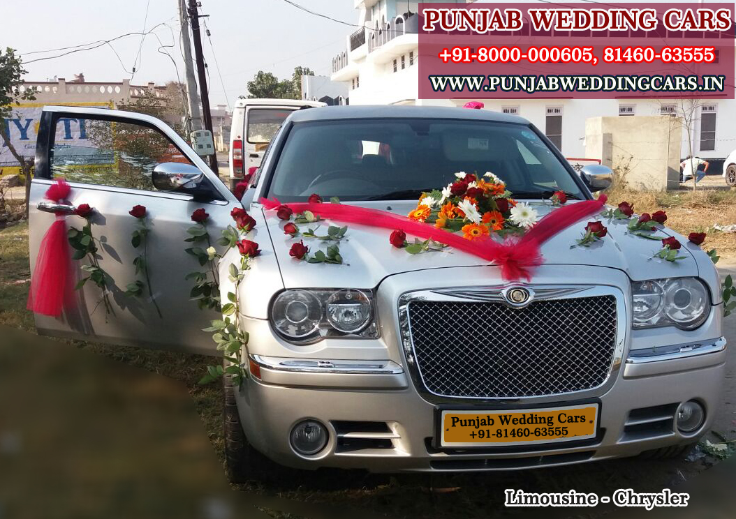 CHRYSLER 300C Limousine Silver wedding car hire Punjab — Punjab Wedding Cars